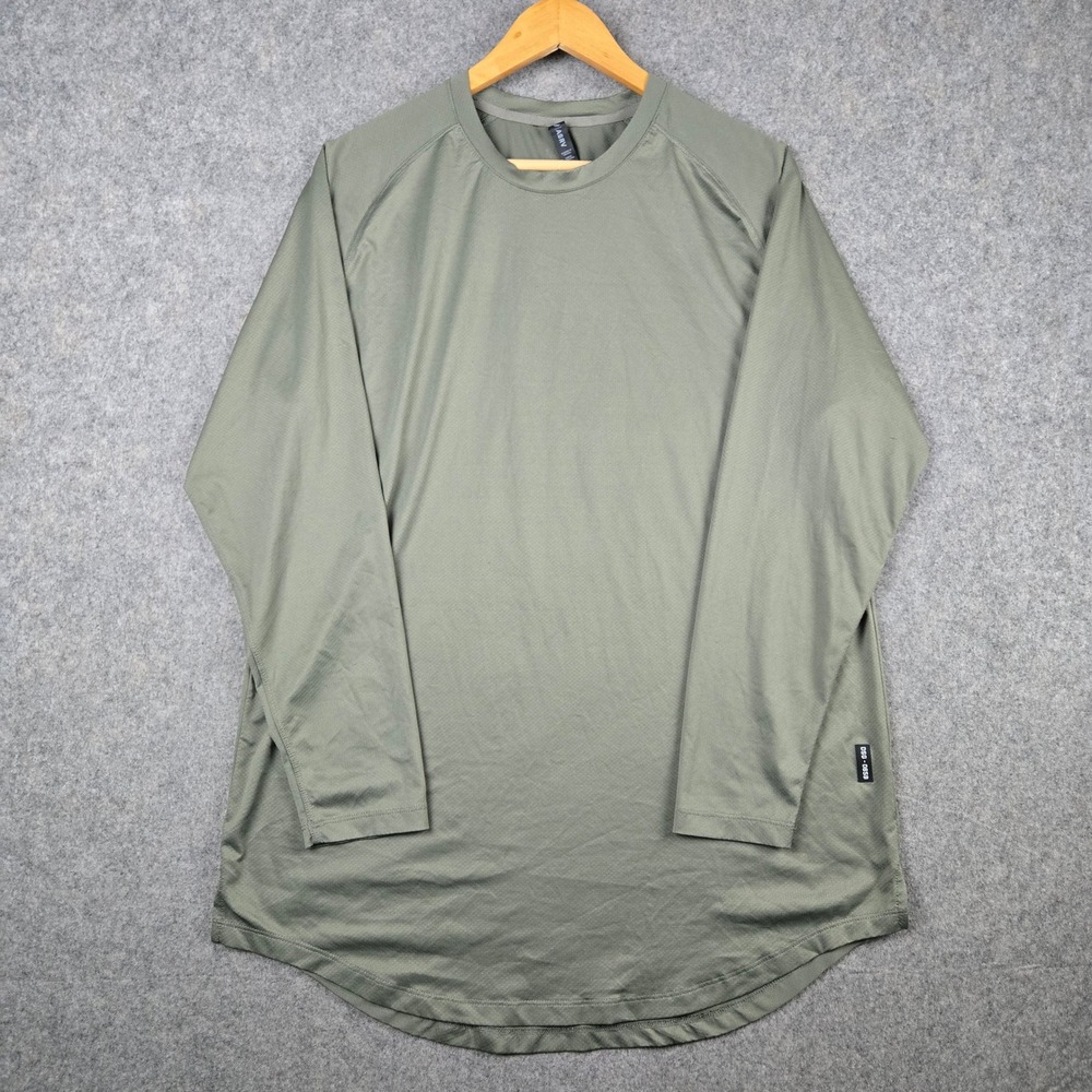 ASRV DSG-0659 Shirt Mens XL Green Long Sleeve Performance Training Gym Tee